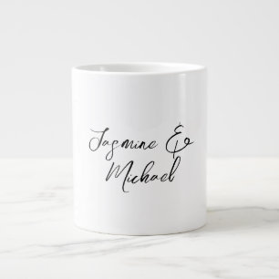 Elegante Schicke Kalligrafie Namen Hochzeiten Jumbo-Tasse