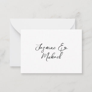 Elegante Schicke Kalligrafie Namen Hochzeiten Mitteilungskarte
