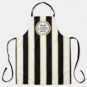 Elegante schicke Logos B&W Golden Stripes Schürze
