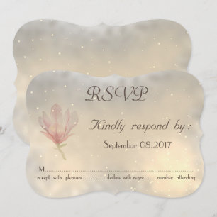 Elegante Schicke Magnolie Hochzeit RSVP-Karte Einladung