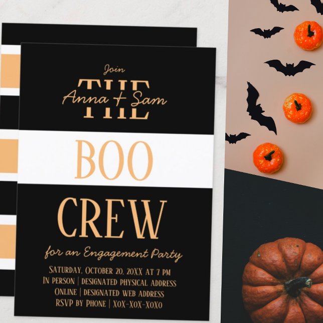 Elegante schicke, moderne, gestreifte Fall-Engagem Einladung (Von Creator hochgeladen)