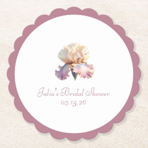 Elegante Schicke Muschelrosa Blumen-Brautparty Untersetzer