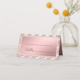 Elegante schicke Perlen Rosa Rose Gold Platzkarte
