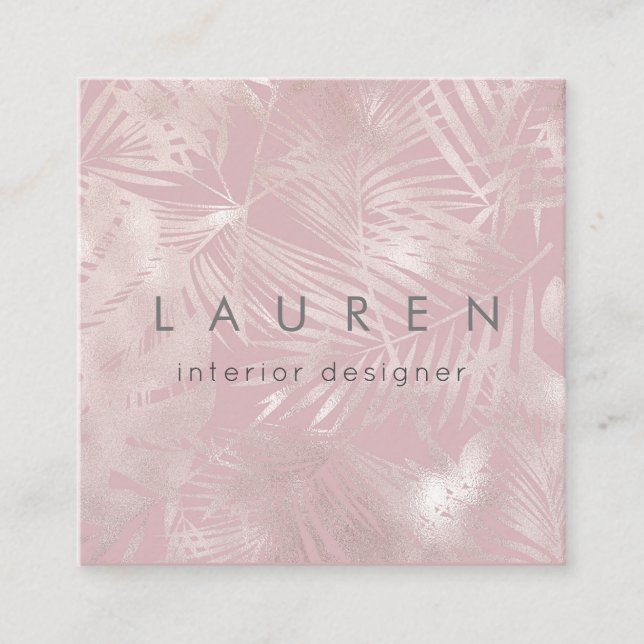 Elegante schicke Rose Gold Imitate Folie Visitenka Quadratische Visitenkarte (Vorderseite)