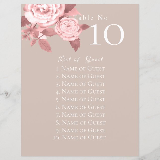 Elegante schicke Rose Hochzeitsstipps (Vorderseite)