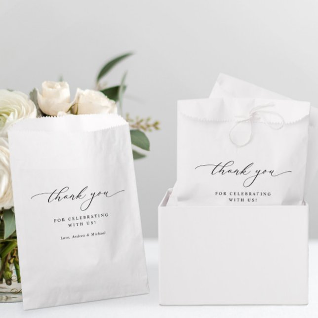 Elegante, schicke Schwarz & Weiß Hochzeit Geschenktütchen (Elegant Wedding Favors - Thank You Favor Bags - Modern Wedding Favors)