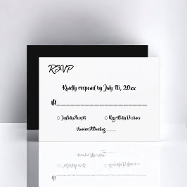 Elegante, schicke Schwarz-Weiß-Moderne einfache Ho RSVP Karte