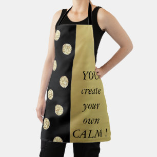 Elegante schicke, schwarze Gold Punkte Motivierend Schürze