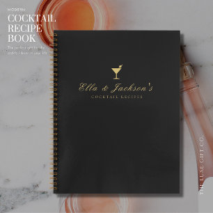 Elegante schicke schwarze Paare Blank Cocktail Rez Notizbuch