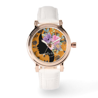 Elegante schicke Silhouette Romantische Blume Graf Armbanduhr