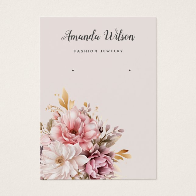 Elegante schicke Watercolor Boho Ohrring-Grafikkar (Vorderseite)