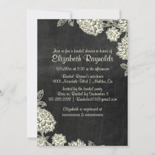 Elegante Schiefer Bridal Dusche Einladungen