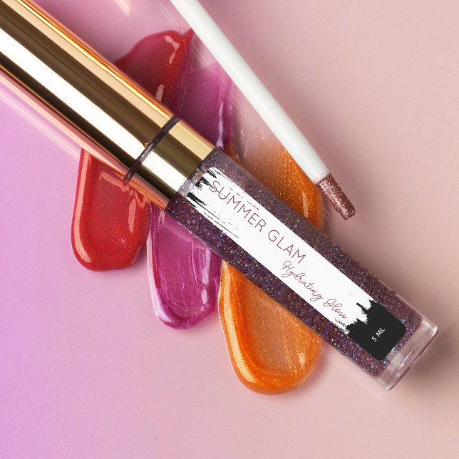 Elegante Schlaganfall Lip Gloss Cosmetic Black Lab Etiketten (Von Creator hochgeladen)