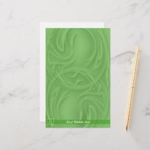 Elegante Schlaganfälle über grüne Abstrakte Person Briefpapier