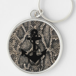 elegante Schlangenhaut nautischer ANCHOR + ROPE Schlüsselanhänger