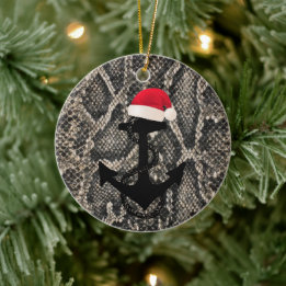elegante Schlangenhaut nautischer ANKER + SANTA-HU Keramik Ornament