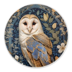 Elegante Schleiereule William Morris inspirierte B Keramikknauf