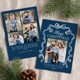 Elegante Schleife Navy Frohe Weihnachten 5 Foto