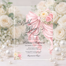 Elegante Schleife Rosa Floral Brautparty