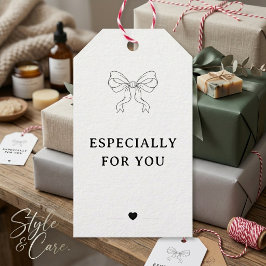 Elegante Schleife und Herz Personalisierte Klassik Geschenkanhänger