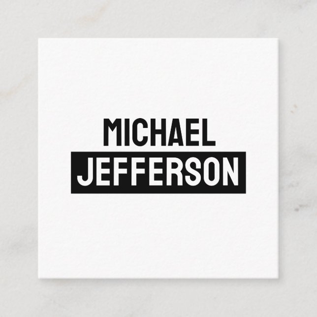 Elegante Schlichte Schwarz-weiße Personalisierte A Begleitkarte (Vorderseite)