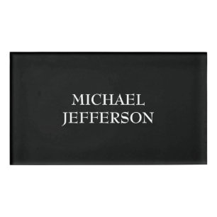Elegante Schlichte Schwarz-weiße Personalisierte A Namenschild