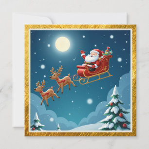 Elegante Schlitten Firmen-Weihnachten Feiertagskarte