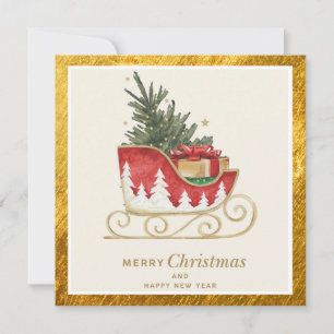 Elegante Schlitten Firmen-Weihnachten Feiertagskarte