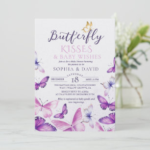 Elegante Schmetterling Baby Mädchen Baby Shower Einladung