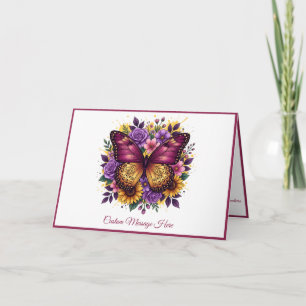 Elegante Schmetterling-Lush-Blumenkunst individuel Karte