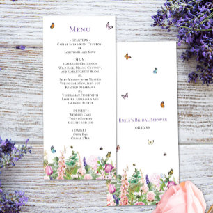Elegante Schmetterlinge & Blumenkarte