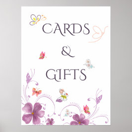 Elegante Schmetterlinge Brautparty Karten und Gesc Poster