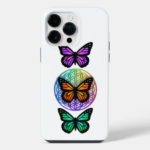 Elegante Schmetterlinge farbenfrohe Blume des Lebe iPhone 14 Pro Max Hülle