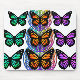 Elegante Schmetterlinge farbenfrohe Blume des Lebe Mousepad