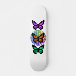 Elegante Schmetterlinge farbenfrohe Blume des Lebe Skateboard