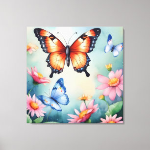 Elegante Schmetterlinge im Wasser Kunst, Dichtung  Leinwanddruck