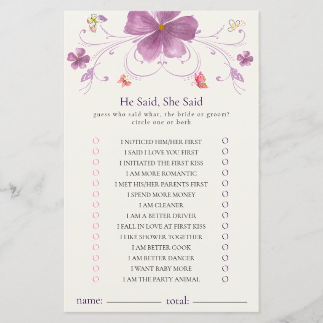 Elegante Schmetterlinge sagte er, sie sagte Duschs (Vorderseite)