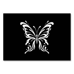 Elegante Schmetterlings-Linienkunst Florales ästhe Tischnummer
