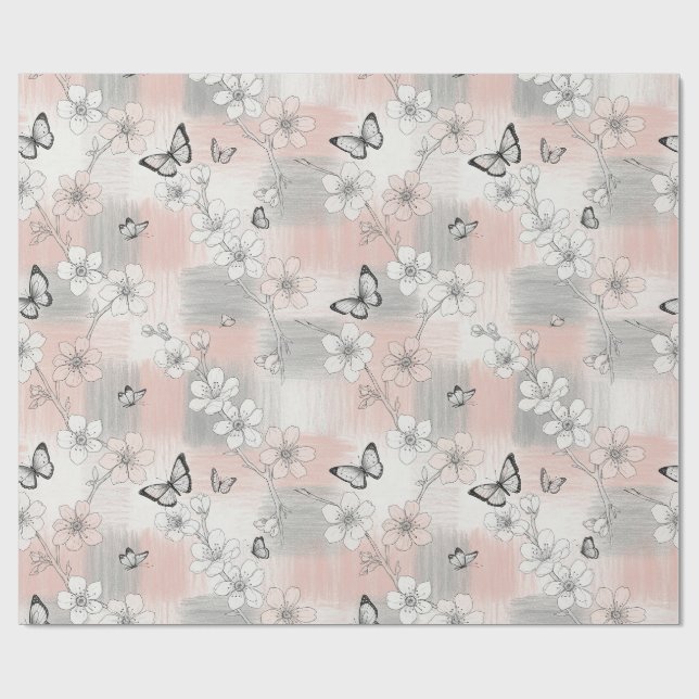 Elegante Schmetterlingsblüte (3) Geschenkpapier (Flach)