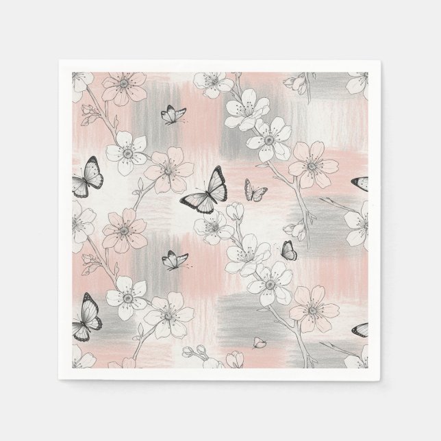 Elegante Schmetterlingsblüte (3) Serviette (Vorderseite)