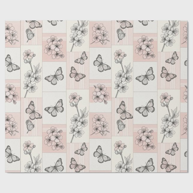 Elegante Schmetterlingsblüte (8) Geschenkpapier (Flach)