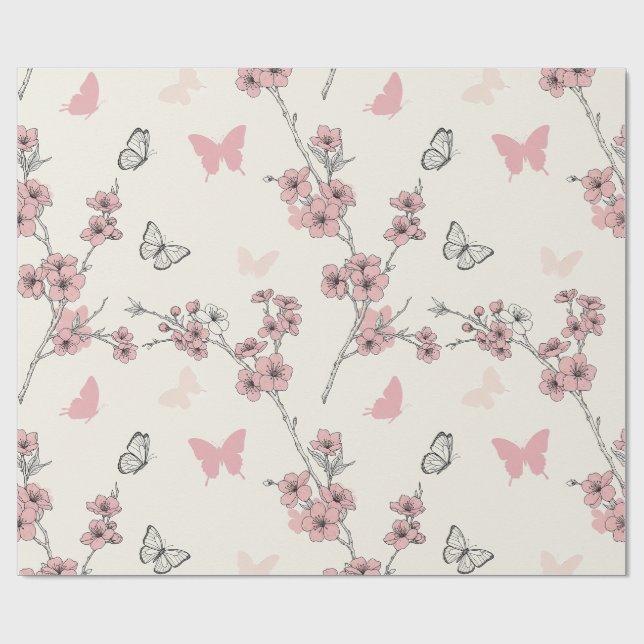 Elegante Schmetterlingsblüte (9) Geschenkpapier (Flach)