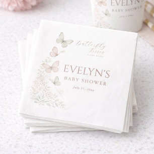 Elegante Schmetterlingsküsse Baby-Wünsche Babypart Serviette