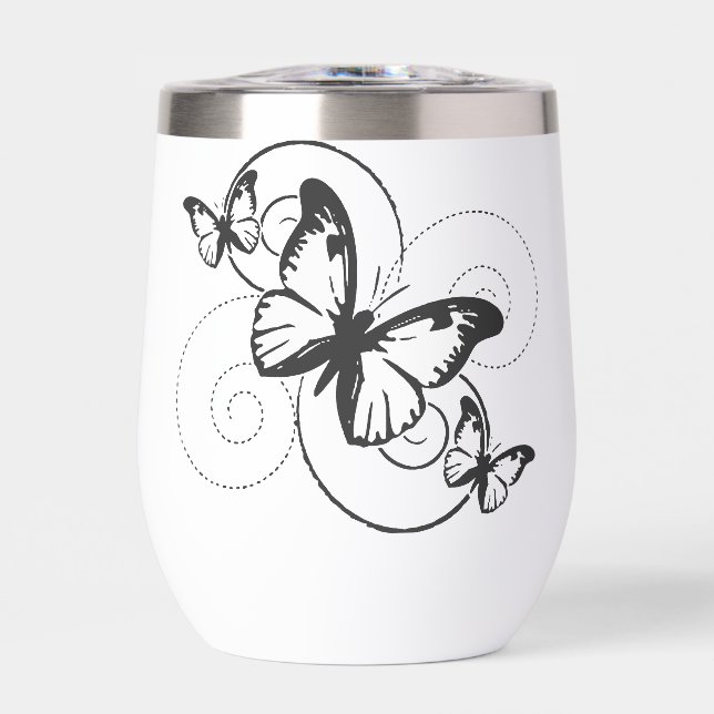"Elegante Schmetterlingswasserflasche** (Vorderseite)