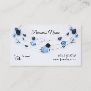 Elegante Schmuck-Designer-Blau-Perlen Visitenkarte