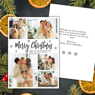 Elegante Schneeflocke 5 Foto-Collage Weihnachten