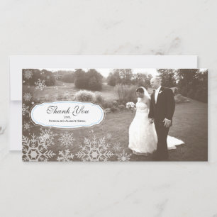 Elegante Schneeflocke-Hochzeit danken Ihnen Dankeskarte