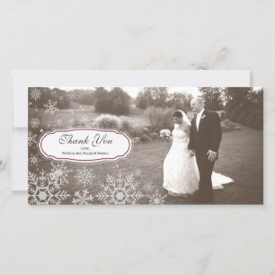 Elegante Schneeflocke-Hochzeit danken Ihnen Dankeskarte