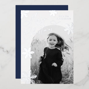 Elegante Schneeflocken Frohe Weihnachten 2 Foto Si Folien Feiertagskarte