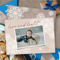 Elegante Schneeflocken Liebe und helles Hanukkah F
